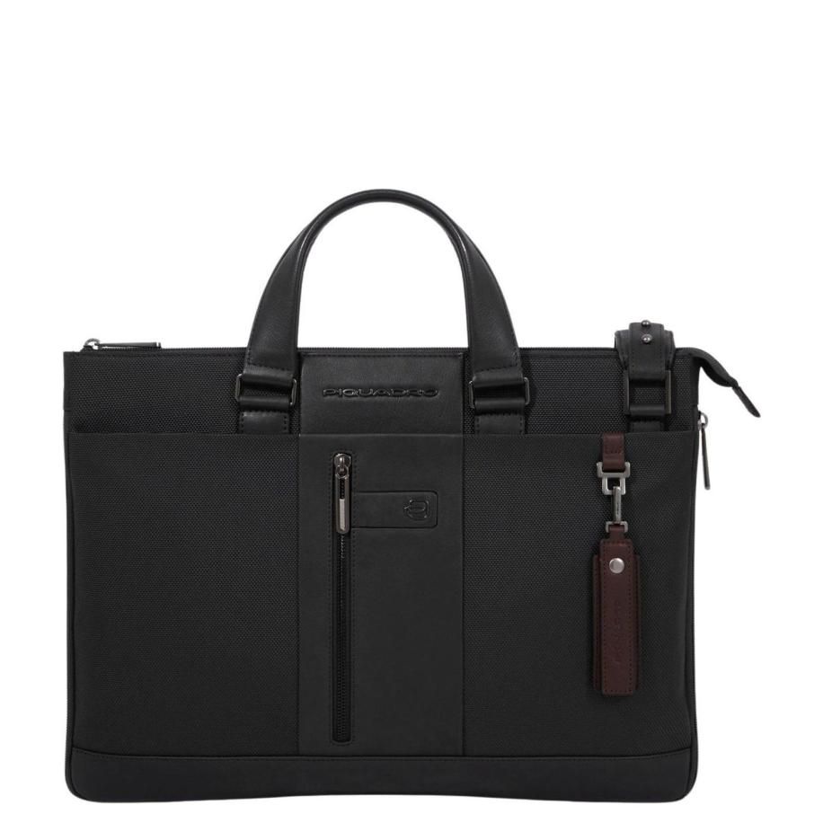 Piquadro Brief 2 Slim Laptop Bag 15.6 black Zwart