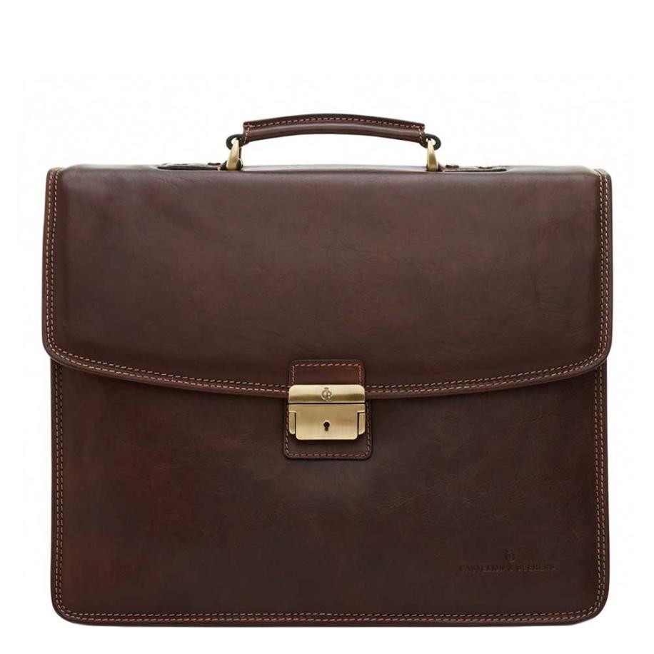 Castelijn & Beerens Verona 3-Vaks Laptoptas 15.6&apos;&apos; Mocca Bruin