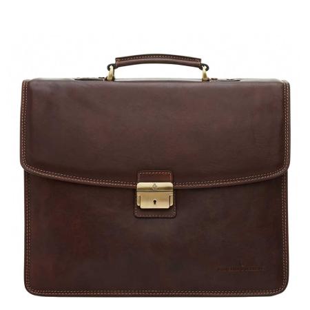 Castelijn & Beerens Verona 3-Vaks Laptoptas 15.6'' Mocca