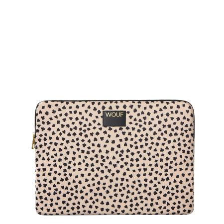 Wouf Wouf Laptoptas Lucky beige / zwart