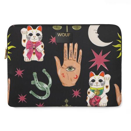 Wouf Wouf Laptoptas Daily beige / groen / zwart / wit