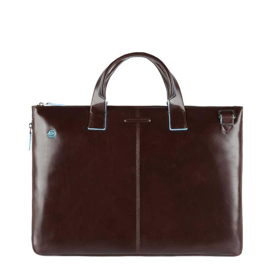 Piquadro Blue Square Expandable Slim Computer Bag 15.6 mocca Bruin