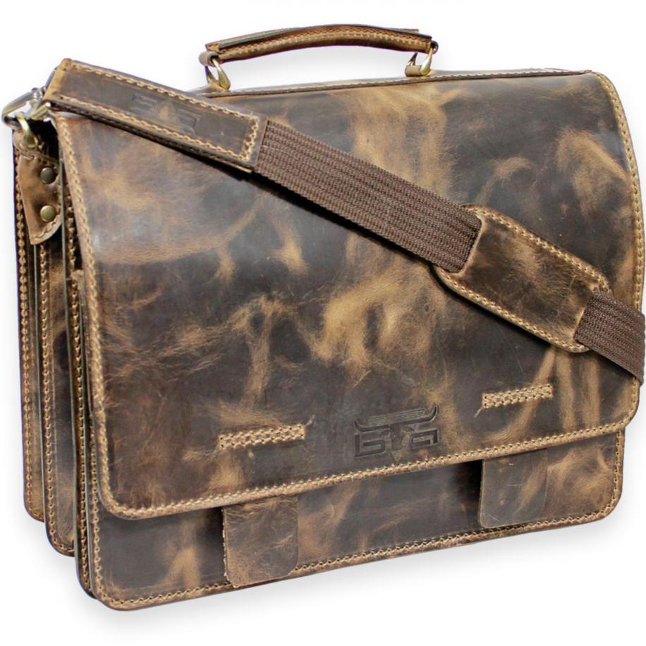 MIKA MIKA Aktentas bruin gemêleerd -