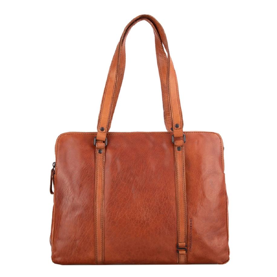 Spikes & Sparrow Laptop Shoulderbag brandy II Bruin
