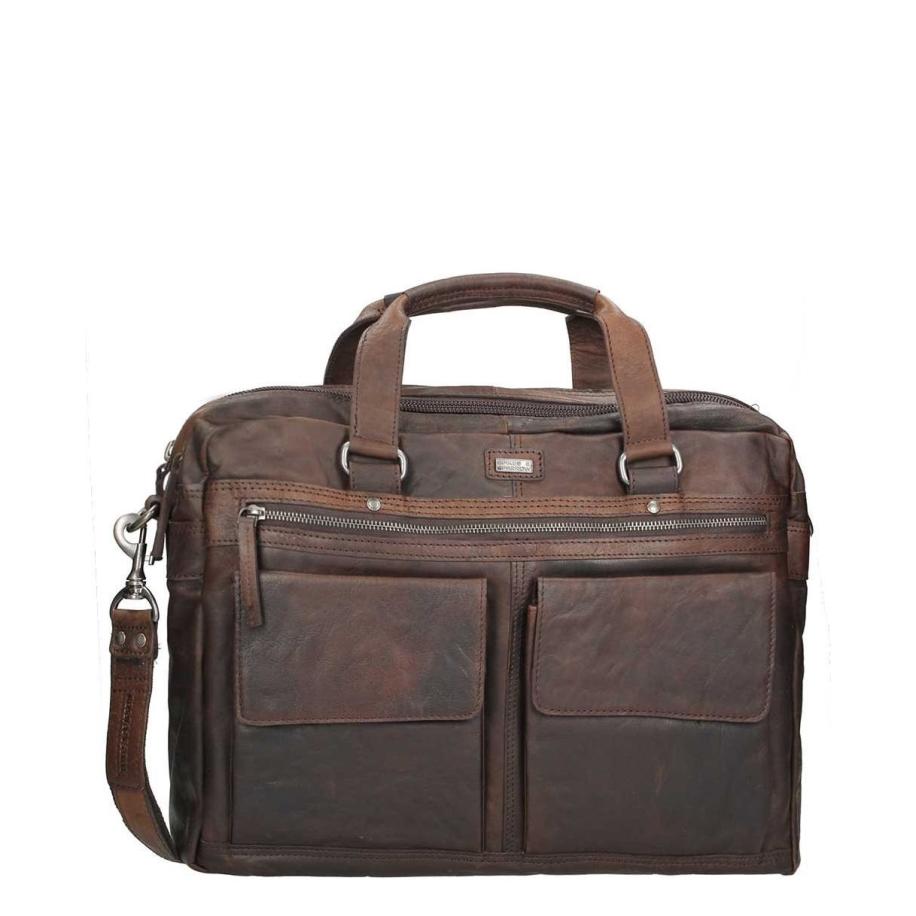 Spikes & Sparrow Bronco Heren Business Tas dark brown Bruin