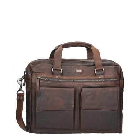 Spikes & Sparrow Bronco Heren Business Tas dark brown