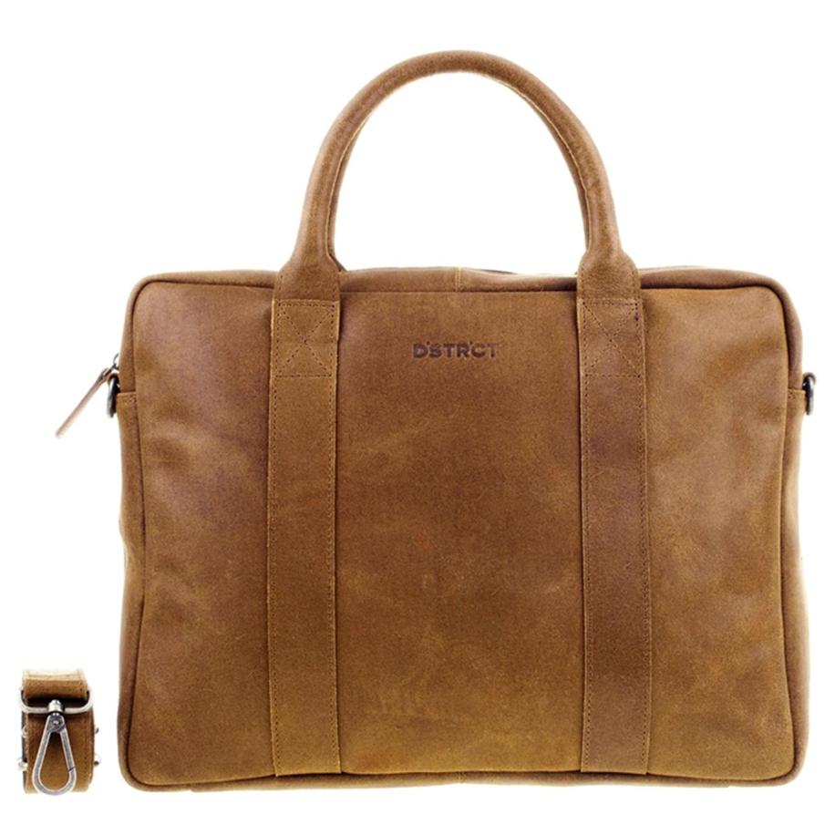 DSTRCT Limited Single Zip 15&apos;&apos; Laptoptas cognac Bruin