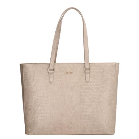 Charm London Midwood Shopper 15.6 inch laptopvak light taupe