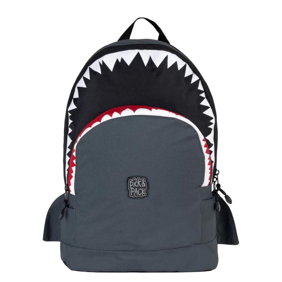 Pick & Pack Shark Shape Backpack M anthracite Multicolor