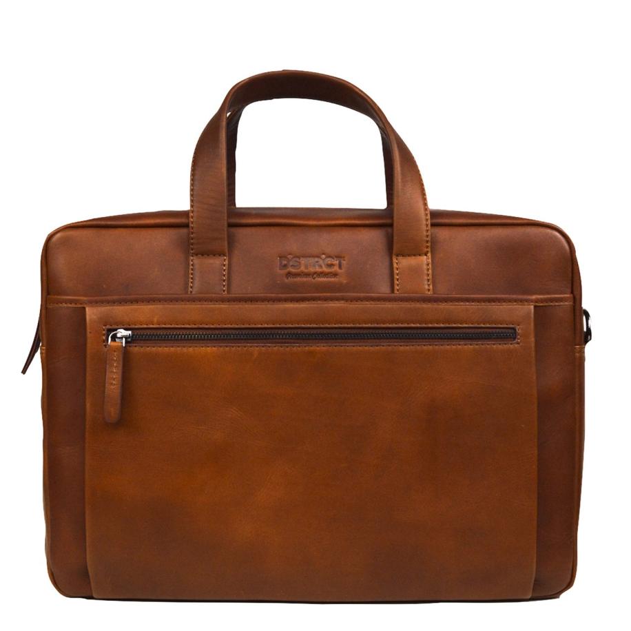 DSTRCT Premium Collection Laptopbag 17 cognac Bruin