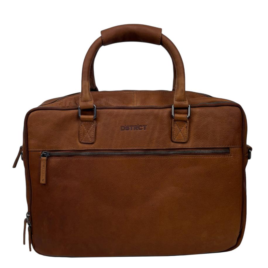 DSTRCT Preston Park Laptop Workingbag 17 cognac Bruin
