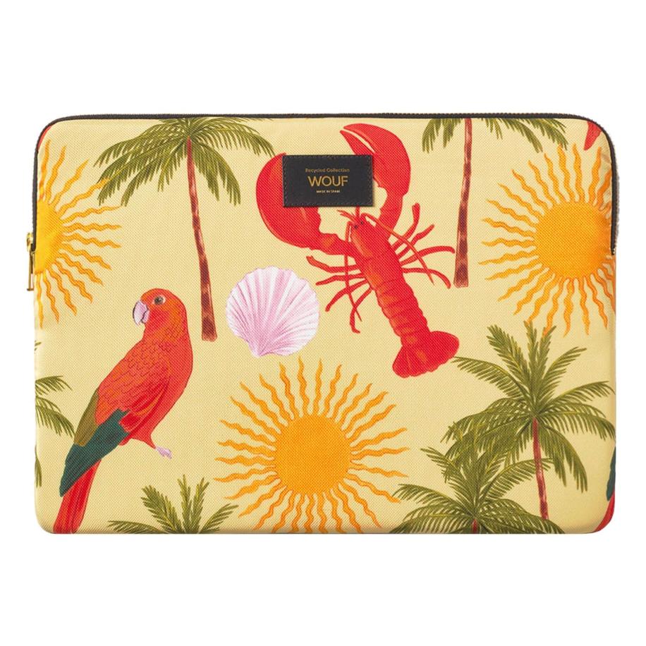 Wouf Wouf Laptoptas lichtgeel / riet / oranje / knalrood -