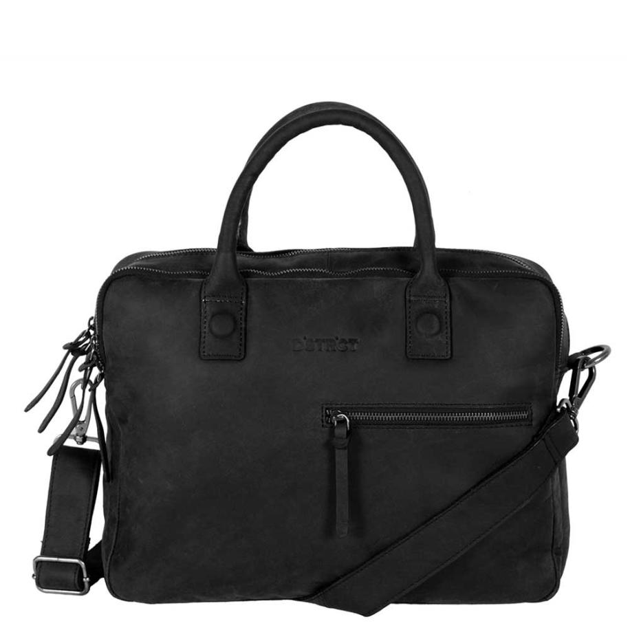 DSTRCT Wall Street Workingbag 14 black Zwart