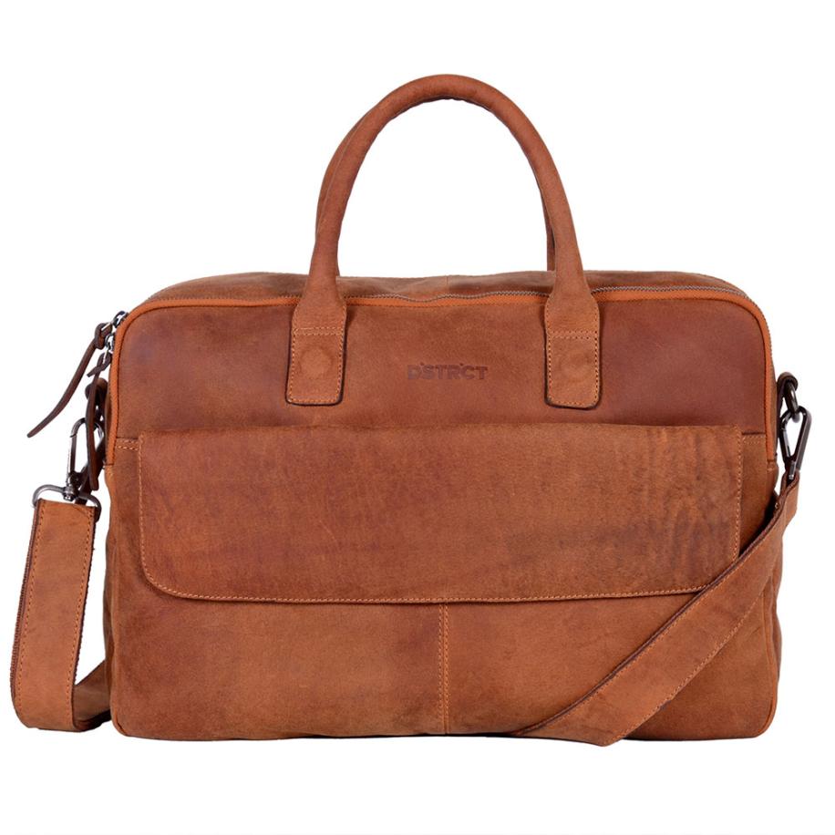 DSTRCT Wall Street Business Laptoptas 17&apos;&apos; Cognac Bruin