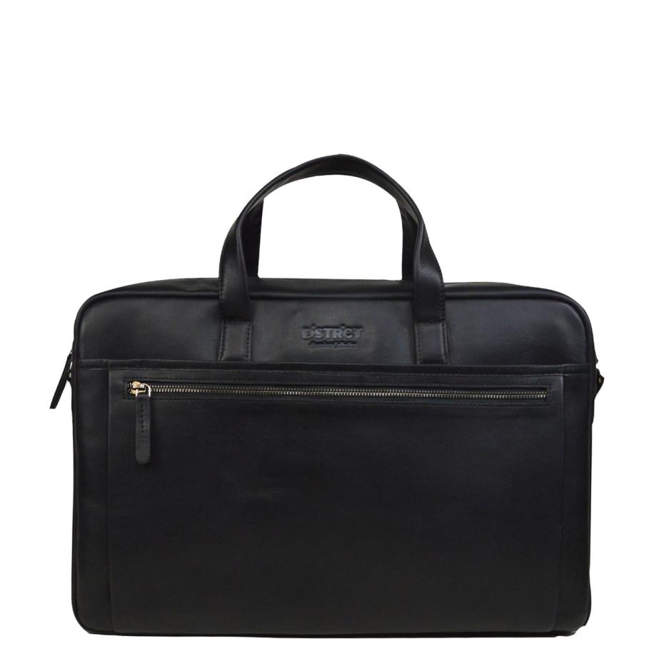 DSTRCT Premium Collection Laptopbag 17 black Zwart