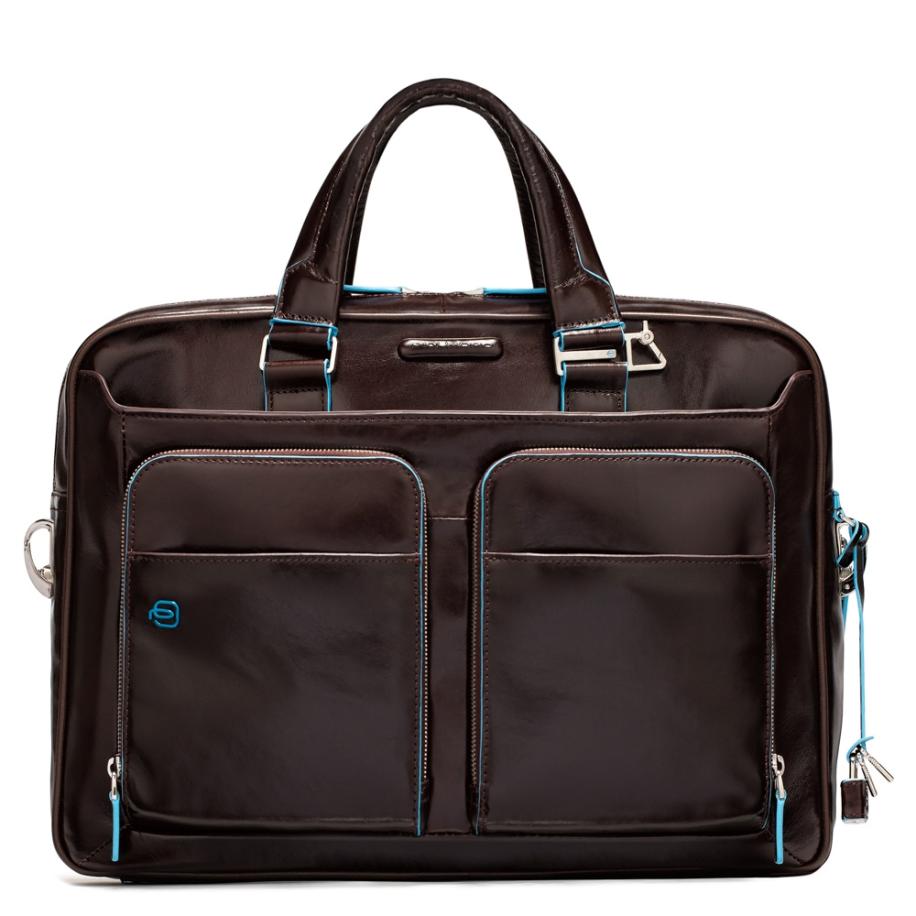 Piquadro Blue Square Organized Laptop & iPad Case brown Bruin
