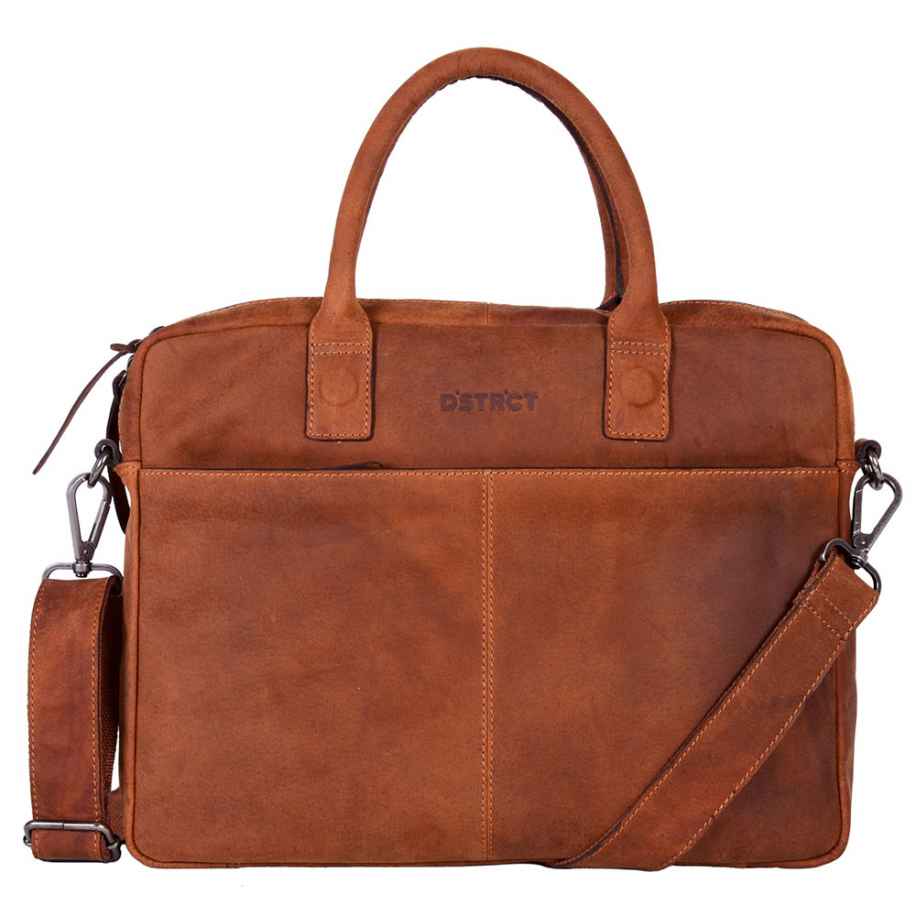 DSTRCT Wall Street Laptopbag 14 cognac Bruin