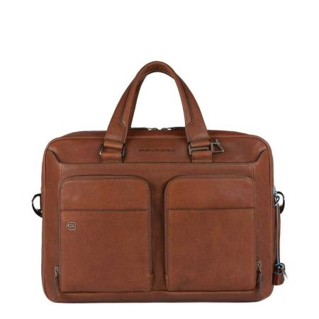 Piquadro Black Square Computer Briefcase 15 tobacco