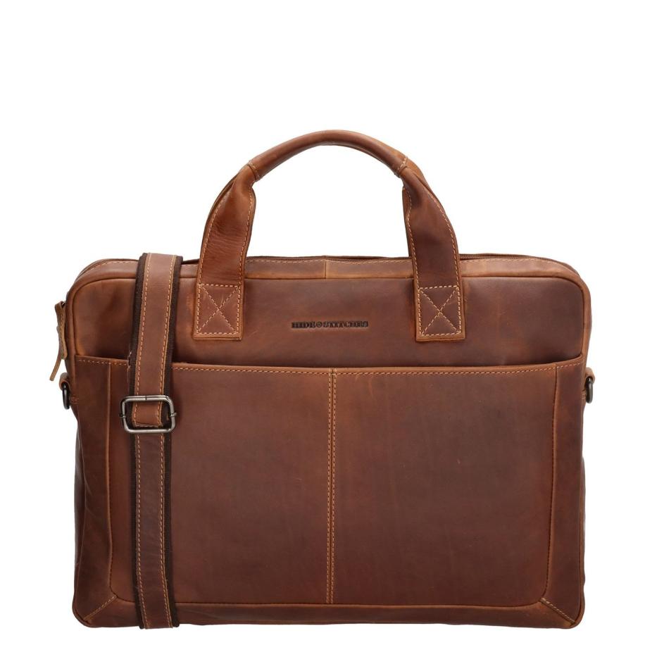 Hide & Stitches Japura Laptopbag cognac Bruin