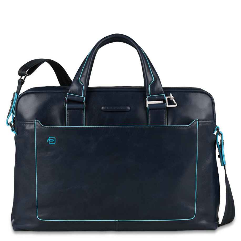 Piquadro Blue Square Computer Portfolio Briefcase 15&apos;&apos; night blue Blauw
