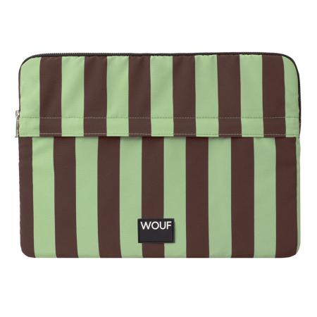 Wouf Wouf Laptoptas chocoladebruin / mintgroen