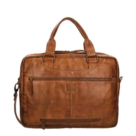 Bear Design Cow Lavato Laptoptas cognac