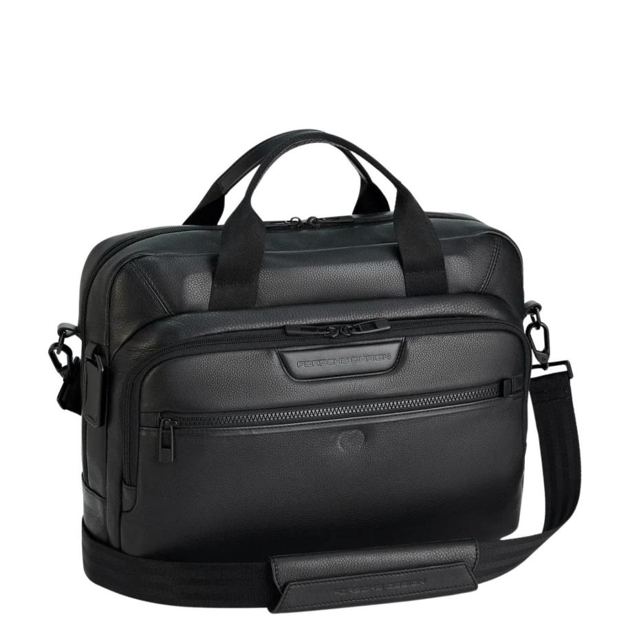 Porsche Design Roadster Leather Evo Briefcase black Zwart