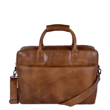 DSTRCT Fletcher Street Business Laptoptas 17.3 inch + Sleutelhanger cognac