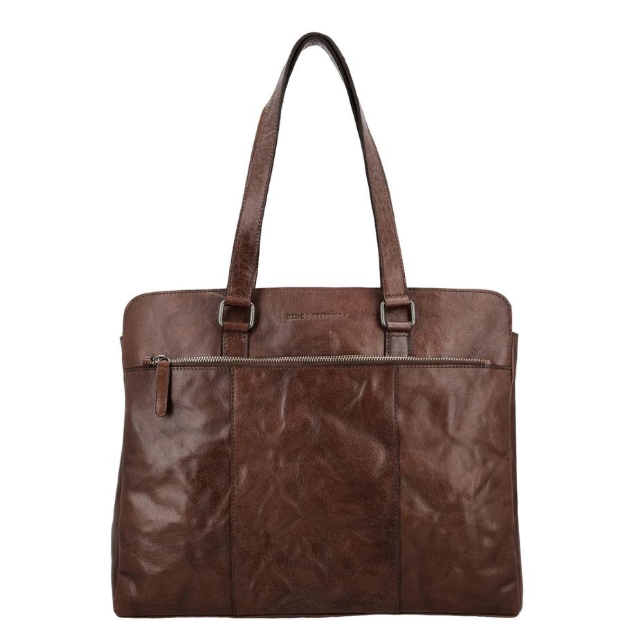 Hide & Stitches Westland Laptopbag dark brown Bruin