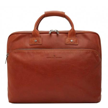 Castelijn & Beerens Firenze Business 3-Vaks Laptoptas 17'' Licht Bruin