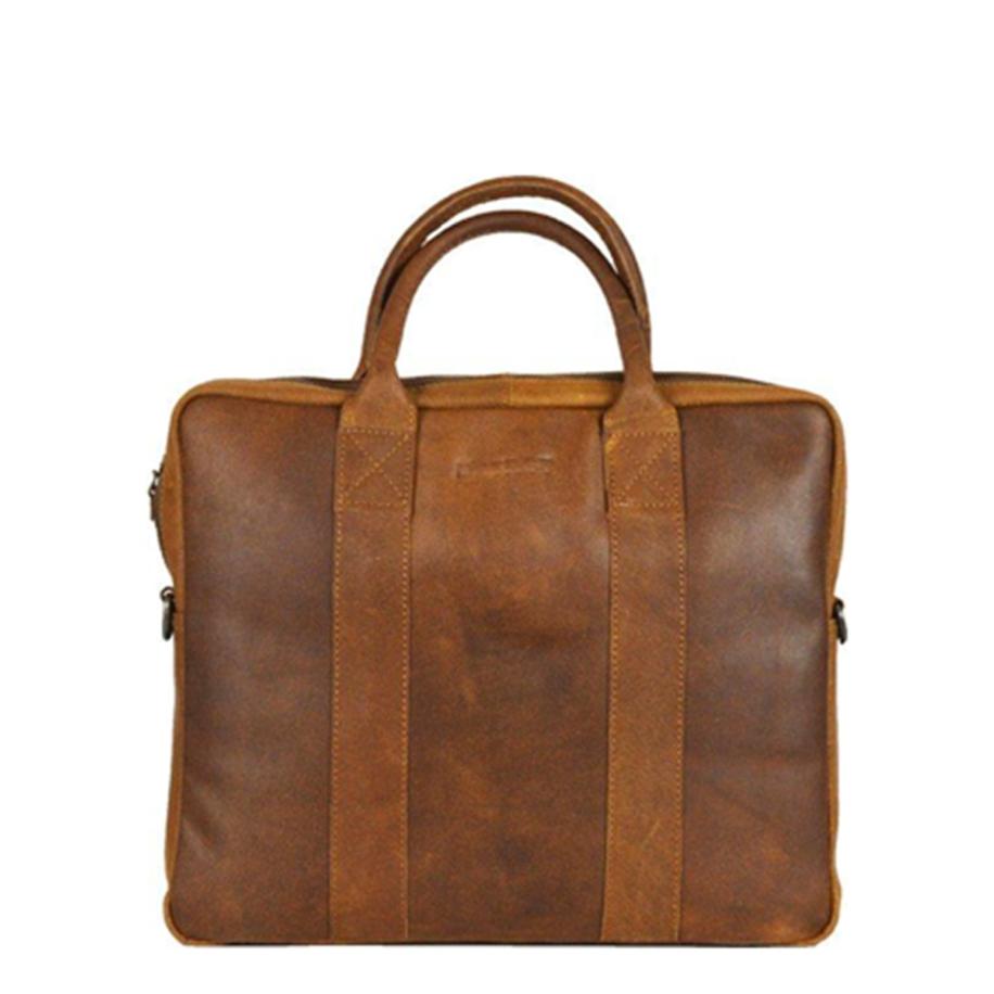 DSTRCT Limited Single Zip 14&apos;&apos; Laptoptas cognac Bruin