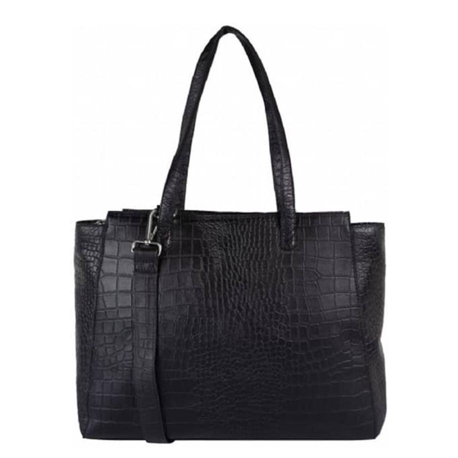 Cowboysbag Laptop Bag Babell 15.6 inch-Croco Black Zwart