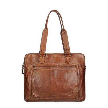 Bear Design Cow Lavato Laptopschoudertas cognac