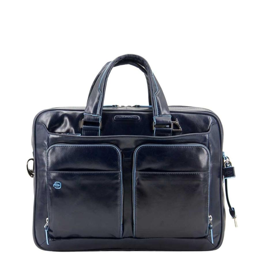 Piquadro Blue Square Organized Laptop & iPad Case night blue Blauw