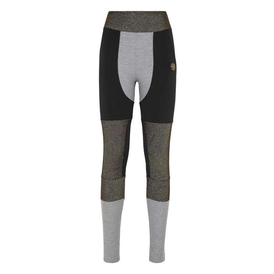 Plein Sport Plein Sport Leggings Statement grijs / olijfgroen / zwart -