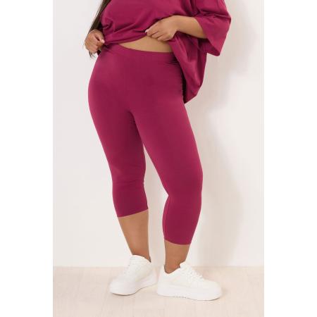 Yours Cropped Legging Van Katoenmix In Bessenrood Size 58-60
