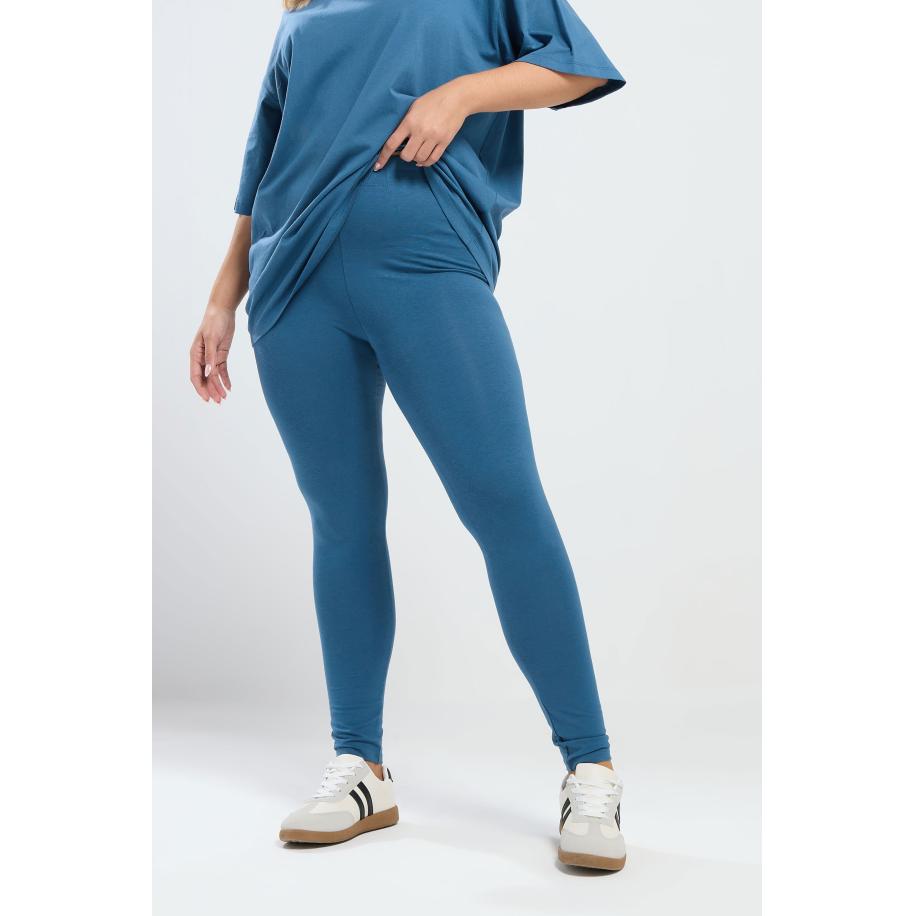 Yours Curve Blue Leggings Size 62-64 Blauw