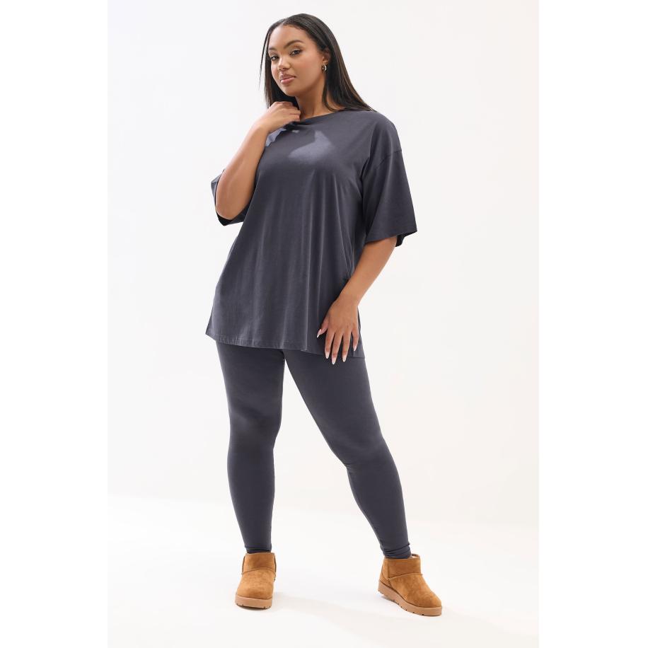 Yours Curve Grijs Tshirt En Leggings Size 62-64 Grijs