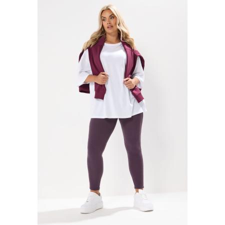 Yours Curve Paarse Geribbelde Legging Size 62-64