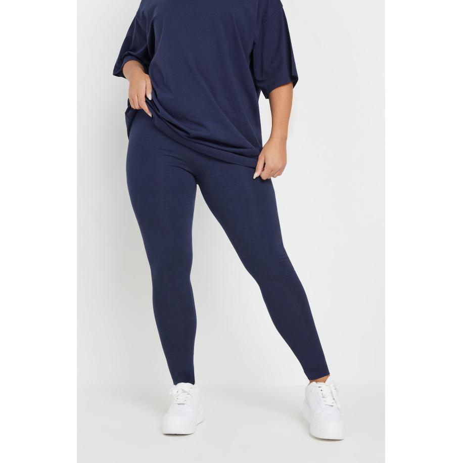 Yours Legging Van Katoenmix In Donkerblauw Size 44 Blauw
