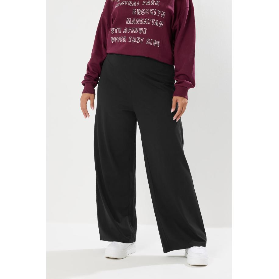 Yours Curve Zwarte Legging Met Wijde Pijpen Size 62-64 Zwart