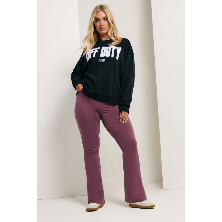 Yours Curve Bordeauxrode Uitlopende Legging Size 58-60 Rood