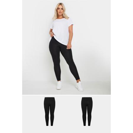 Yours 2 Paar Zachte Leggings Van Viscose In Zwartsize Short > 62-64