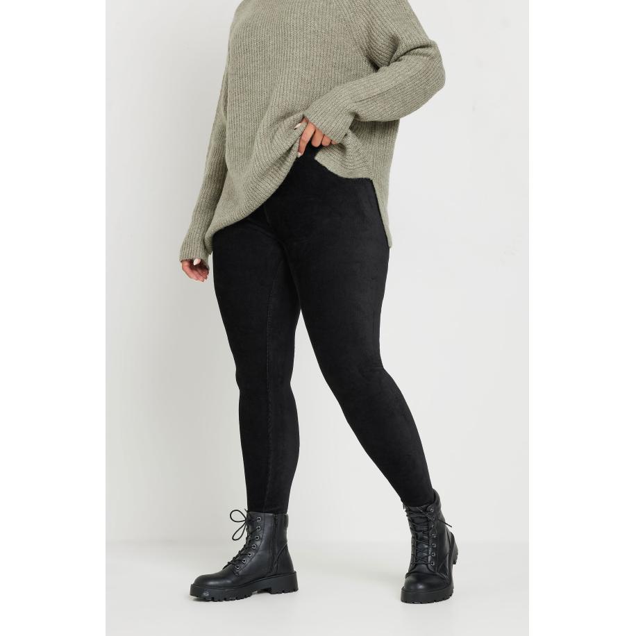 Yours Legging Van Corduroy In Zwartsize Short > 62-64 Zwart