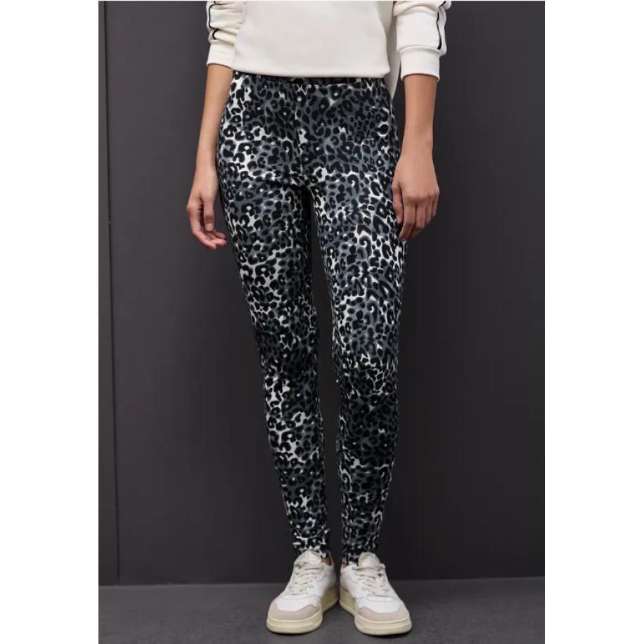 Street One Legging met leopatroon Grijs