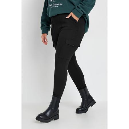 Yours Legging Met Toelopende Pijpen En Cargozakken In Zwart Size 62-64