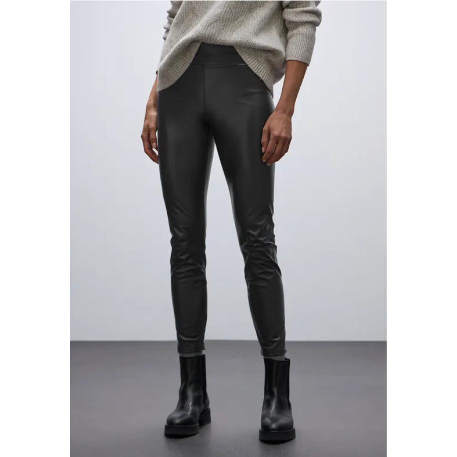 Street One Leren legging Zwart