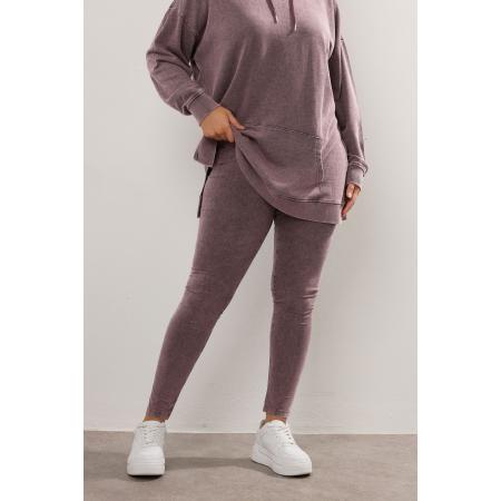 Yours Curve Bourgondisch Rode Acid Wash Legging Size 62-64