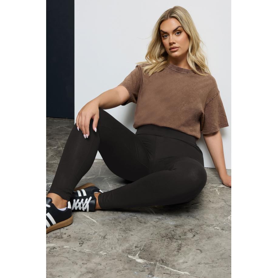 Yours Zwarte Legging Met Corrigerende Werkingsize Short > 42 Zwart