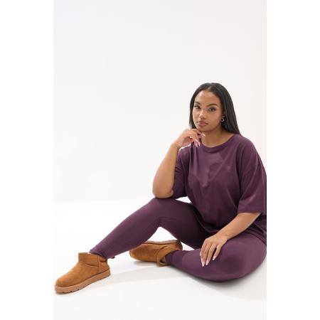 Yours Burgundy Red Tshirt En Legging Set Size 58-60